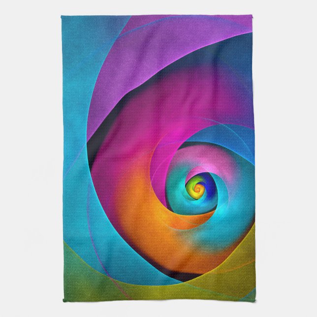 Modern Floral Abstract Art Pink Blue Pattern #17 Tea Towel (Vertical)