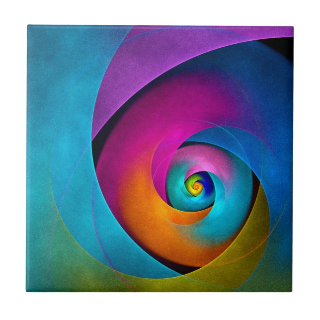 Modern Floral Abstract Art Pink Blue Pattern #17 Tile (Front)