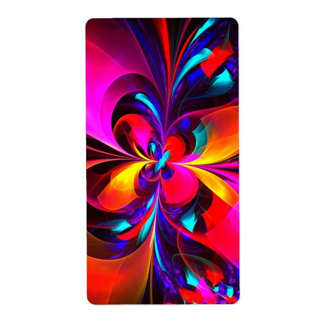 Modern Floral Abstract Art Red Blue Pattern #07 (Front)