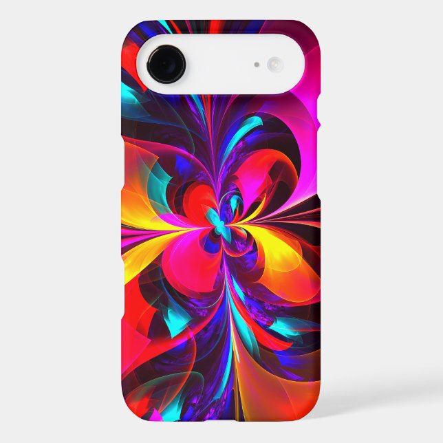 Modern Floral Abstract Art Red Blue Pattern #07 (Back)