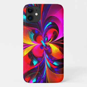 Modern Floral Abstract Art Red Blue Pattern #07 Case-Mate iPhone Case
