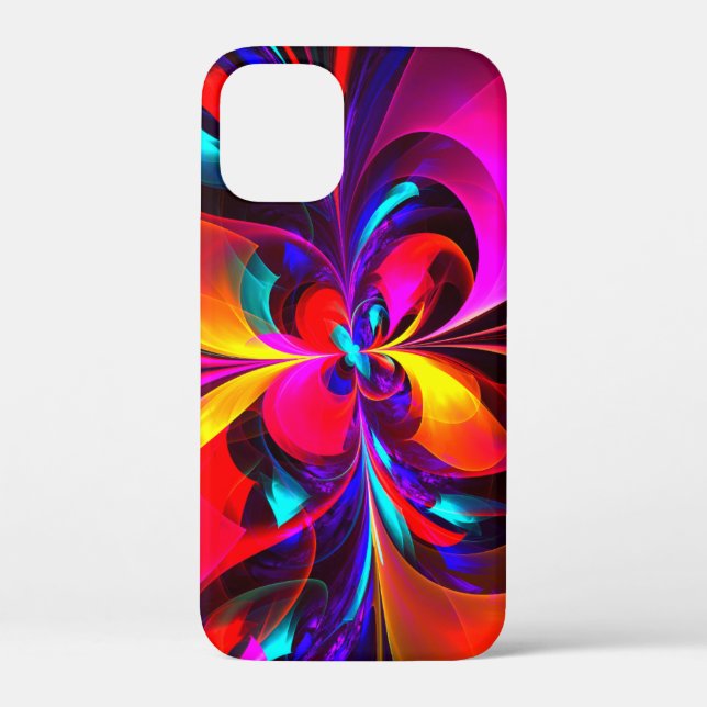 Modern Floral Abstract Art Red Blue Pattern #07 Case-Mate iPhone Case (Back)