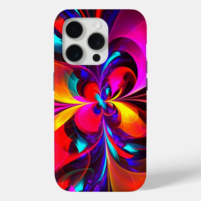 Modern Floral Abstract Art Red Blue Pattern #07 Case-Mate iPhone Case (Back)