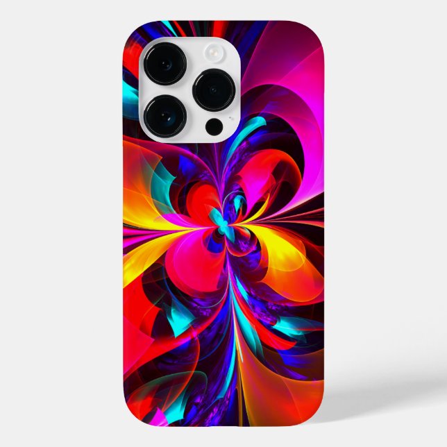 Modern Floral Abstract Art Red Blue Pattern #07 Case-Mate iPhone Case (Back)
