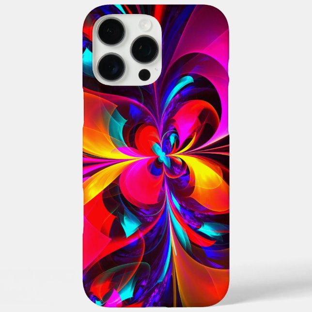 Modern Floral Abstract Art Red Blue Pattern #07 Case-Mate iPhone Case (Back)