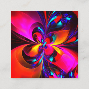 Modern Floral Abstract Art Red Blue Pattern #07 Enclosure Card