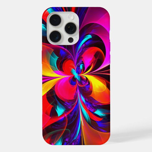 Modern Floral Abstract Art Red Blue Pattern #07 iPhone Case (Back)