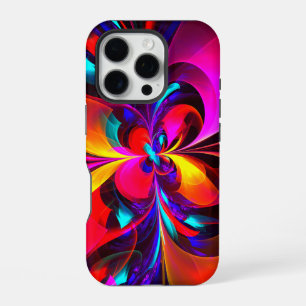 Modern Floral Abstract Art Red Blue Pattern #07 iPhone 16 Pro Case