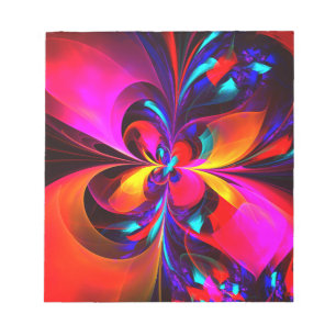 Modern Floral Abstract Art Red Blue Pattern #07 Notepad