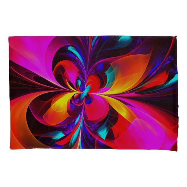 Modern Floral Abstract Art Red Blue Pattern #07 Pillowcase (Front)