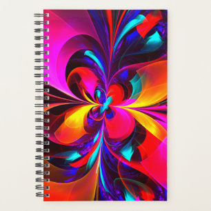 Modern Floral Abstract Art Red Blue Pattern #07 Planner
