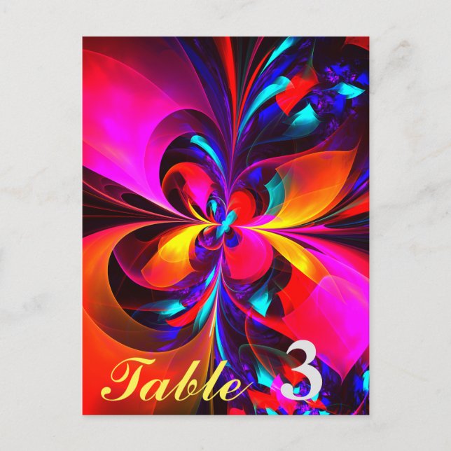 Modern Floral Abstract Art Red Blue Pattern #07 Postcard (Front)