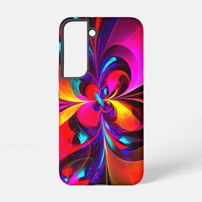 Modern Floral Abstract Art Red Blue Pattern #07 Samsung Galaxy S22 Case (Back)