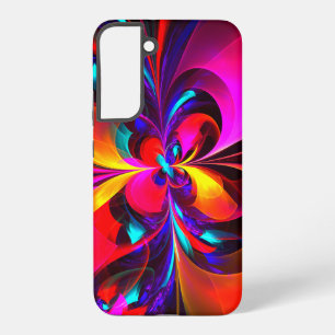 Modern Floral Abstract Art Red Blue Pattern #07 Samsung Galaxy Case