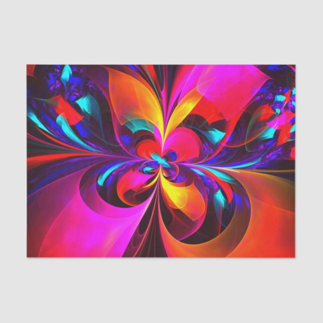 Modern Floral Abstract Art Red Blue Pattern #07 Tissue Paper (Front)