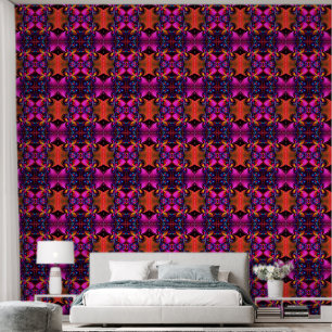 Modern Floral Abstract Art Red Blue Pattern #07 Wallpaper