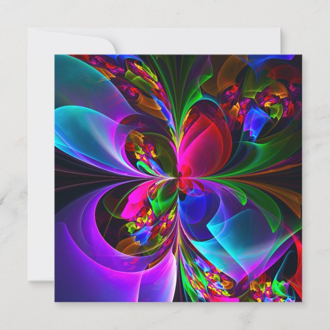 Modern Floral Abstract Art Red Blue Pattern #12 (Front)