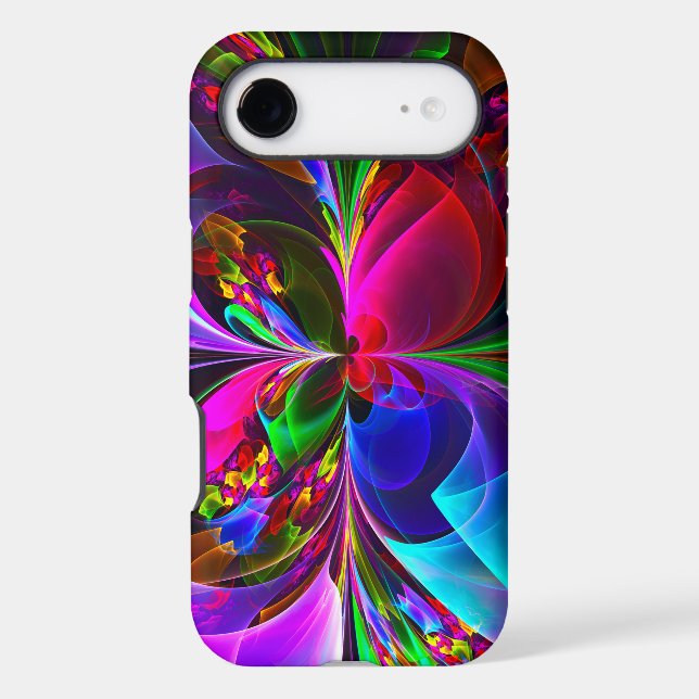 Modern Floral Abstract Art Red Blue Pattern #12 (Back)