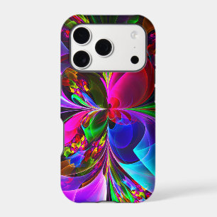 Modern Floral Abstract Art Red Blue Pattern #12