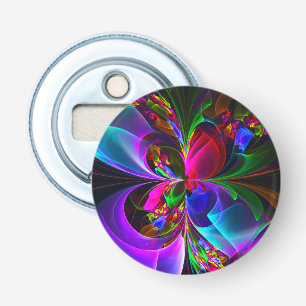 Modern Floral Abstract Art Red Blue Pattern #12 Bottle Opener