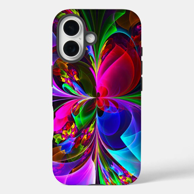 Modern Floral Abstract Art Red Blue Pattern #12 Case-Mate iPhone Case (Back)