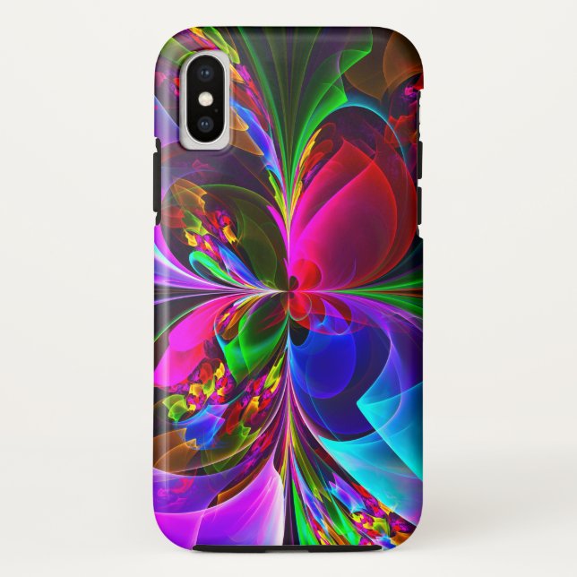 Modern Floral Abstract Art Red Blue Pattern #12 Case-Mate iPhone Case (Back)