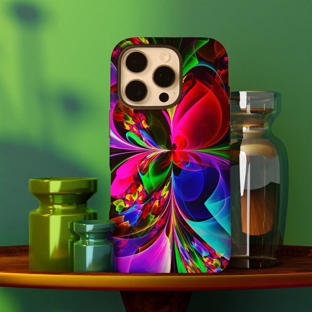 Modern Floral Abstract Art Red Blue Pattern #12 Case-Mate iPhone Case (Modern Floral Abstract Art Red Blue Pattern #12 Case-Mate iPhone Case)