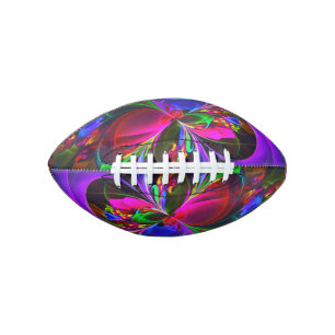 Modern Floral Abstract Art Red Blue Pattern #12 Football