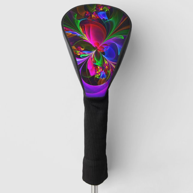 Modern Floral Abstract Art Red Blue Pattern #12 Golf Head Cover (Front)