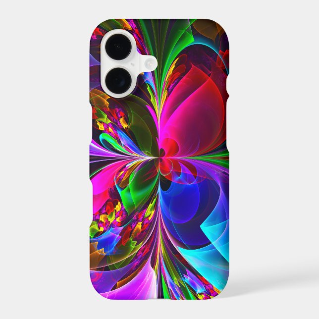 Modern Floral Abstract Art Red Blue Pattern #12 iPhone Case (Back)