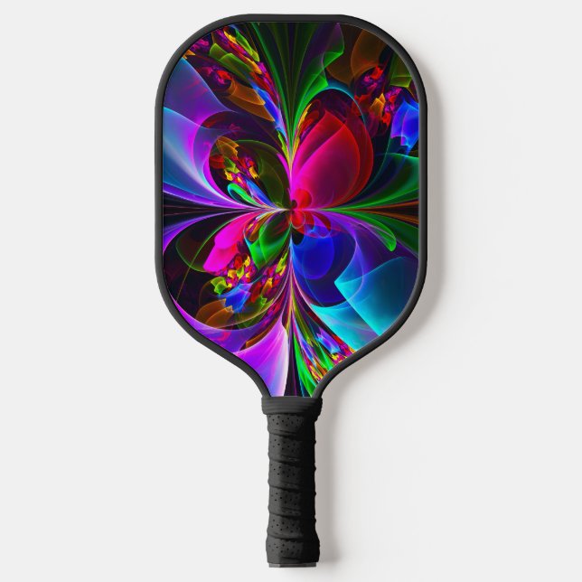 Modern Floral Abstract Art Red Blue Pattern #12 Pickleball Paddle (Front)