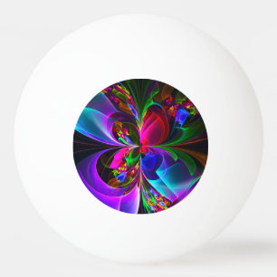 Modern Floral Abstract Art Red Blue Pattern #12 Ping Pong Ball
