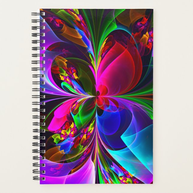 Modern Floral Abstract Art Red Blue Pattern #12 Planner (Front)