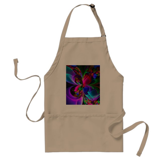 Modern Floral Abstract Art Red Blue Pattern #12 Standard Apron (Front)