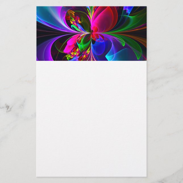 Modern Floral Abstract Art Red Blue Pattern #12 Stationery (Front)