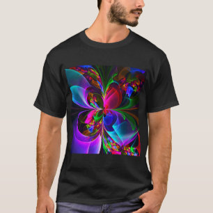 Modern Floral Abstract Art Red Blue Pattern #12 T-Shirt