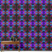 Modern Floral Abstract Art Red Blue Pattern #12