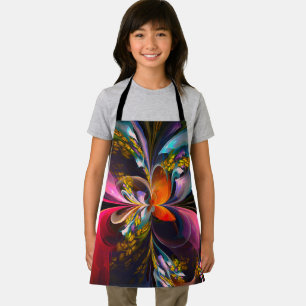 Modern Floral Abstract Art Red Blue Pattern #13 Apron