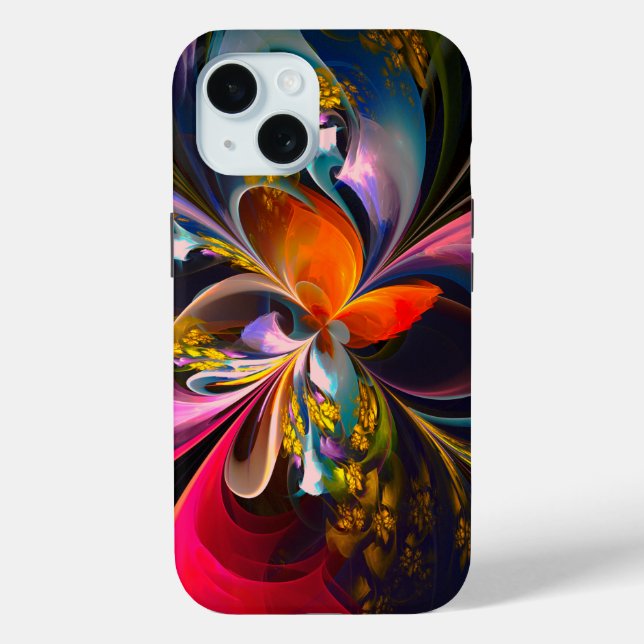 Modern Floral Abstract Art Red Blue Pattern #13 Case-Mate iPhone Case (Back)
