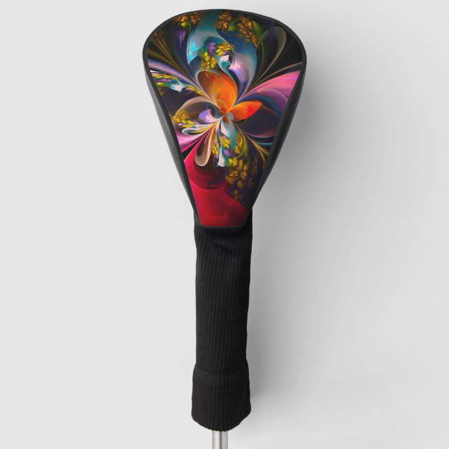 Modern Floral Abstract Art Red Blue Pattern #13 Golf Head Cover (Front)