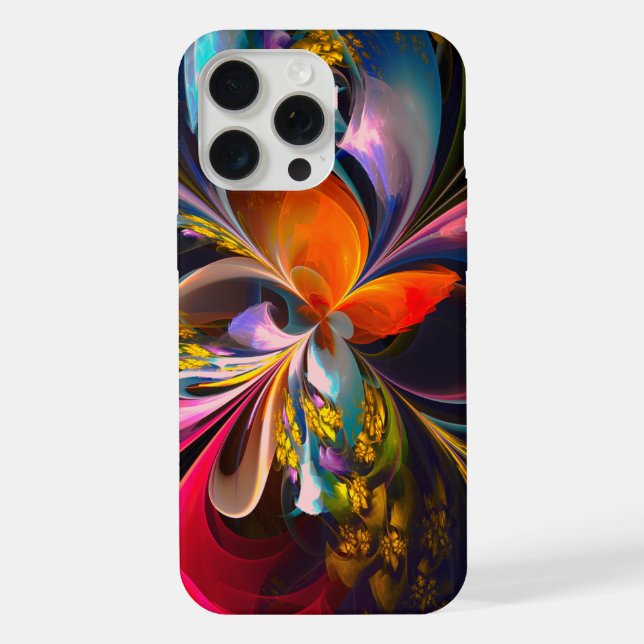 Modern Floral Abstract Art Red Blue Pattern #13 iPhone Case (Back)