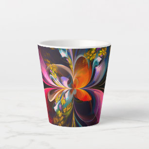 Modern Floral Abstract Art Red Blue Pattern #13 Latte Mug