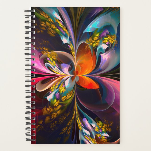 Modern Floral Abstract Art Red Blue Pattern #13 Planner (Front)