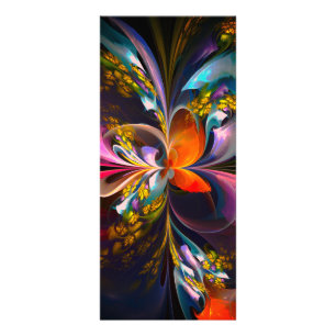 Modern Floral Abstract Art Red Blue Pattern #13 Rack Card