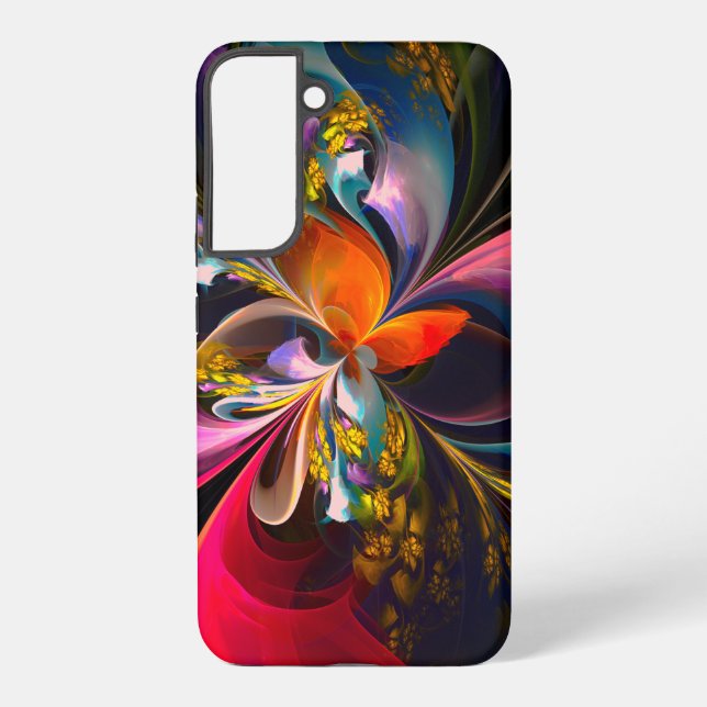 Modern Floral Abstract Art Red Blue Pattern #13 Samsung Galaxy S22+ Case (Back)