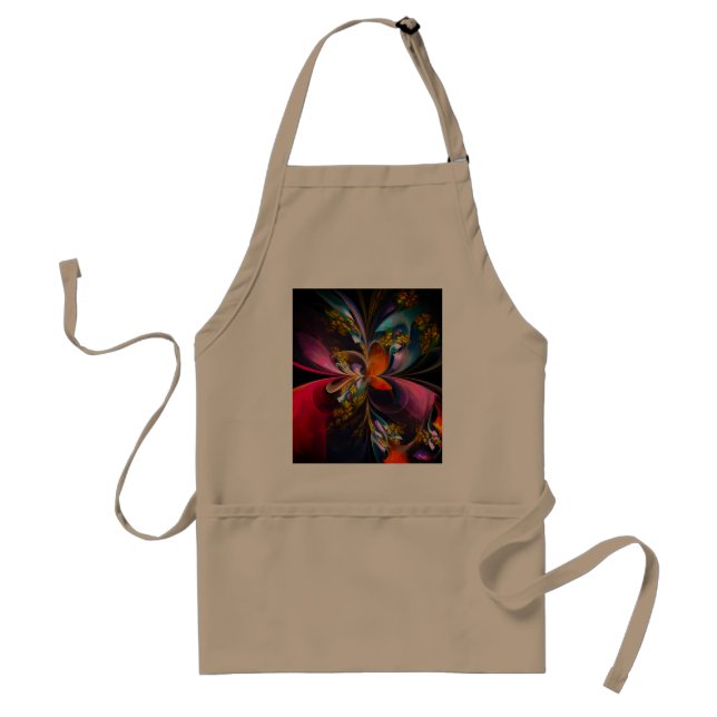 Modern Floral Abstract Art Red Blue Pattern #13 Standard Apron (Front)