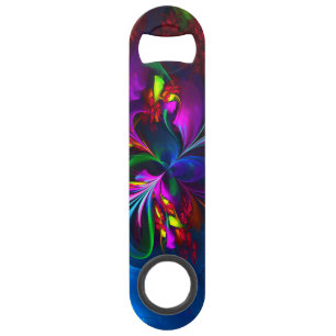 Modern Floral Abstract Art Red Blue Pattern #15