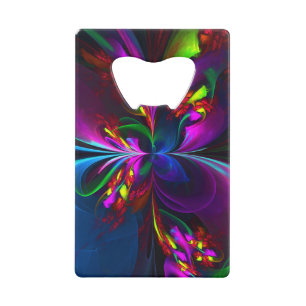 Modern Floral Abstract Art Red Blue Pattern #15