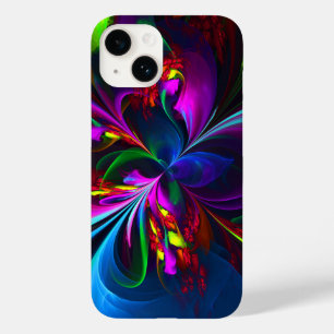 Modern Floral Abstract Art Red Blue Pattern #15 Case-Mate iPhone 14 Case
