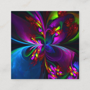 Modern Floral Abstract Art Red Blue Pattern #15 Enclosure Card